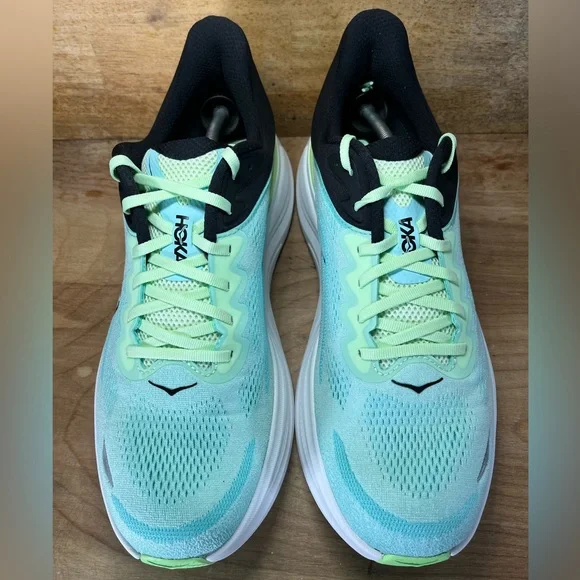 Hoka One One Bondi 9 REFLECTIVE Mens Size 14 Running Shoes Luna Moth Blue Spark - Picture 3 of 12